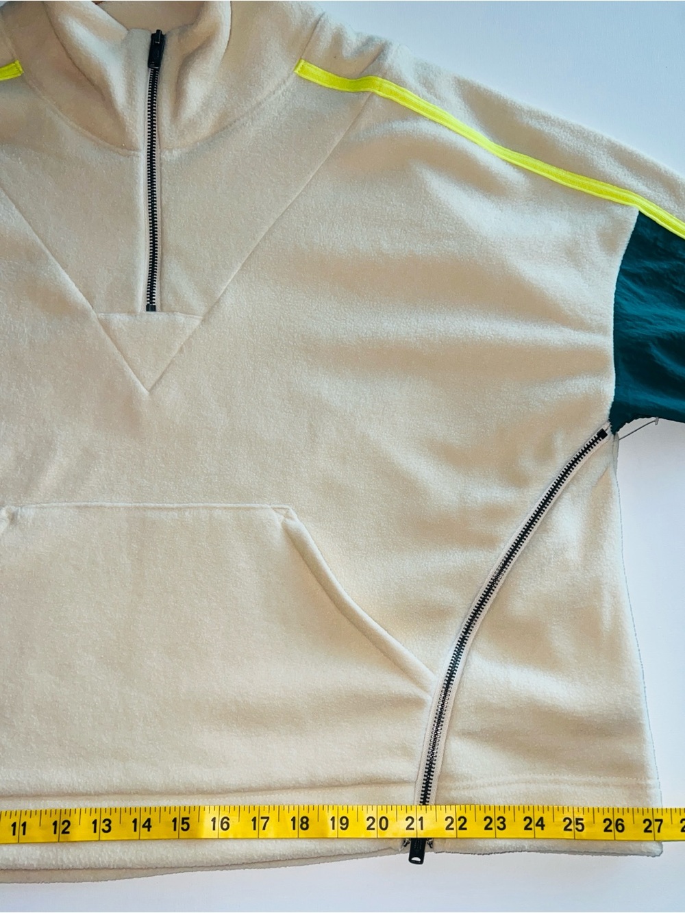 🆕 Free People Movement Arena Half Zip Pullover Sweatshirt Cream Combo Medium 🔥 - Picture 12 of 16